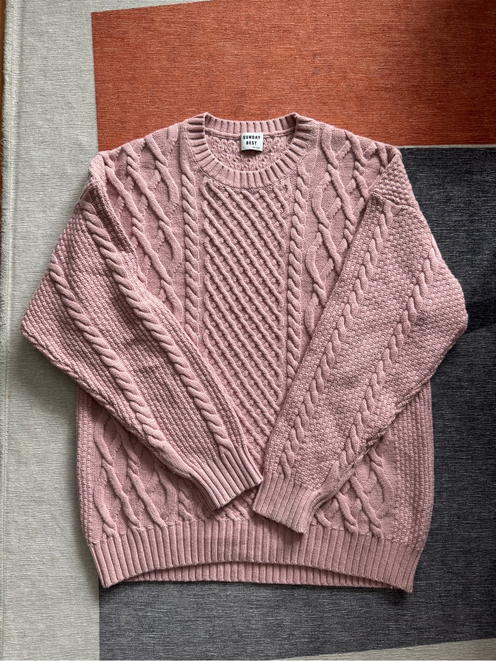 Sunday Best Peggy Cable Knit Sweater - Dusty Pink